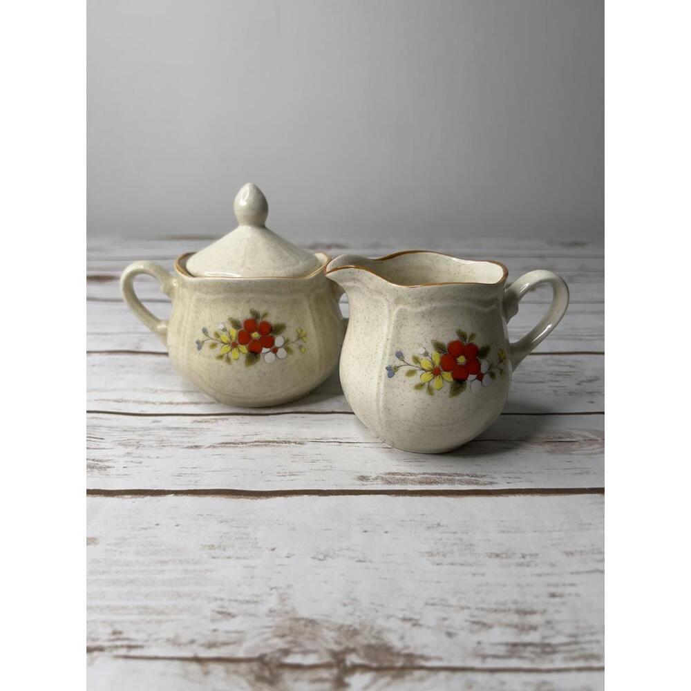 Salem‎ VTG China Meadow Creamer & Lidded Sugar Bowl Set
